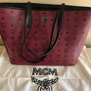 COPY - Authentic MCM Burgundy Tote.